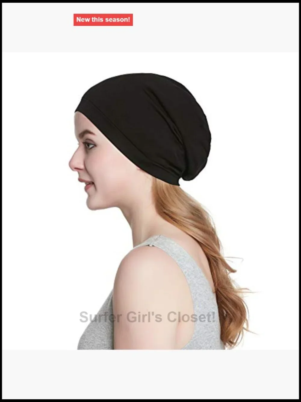 Satin Lined Slouchy Beanie Cap with Elastic Band for Women